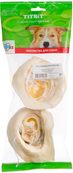 Ухо говяжье внутреннее для собак | Лакомый кусочек | TiTBiT