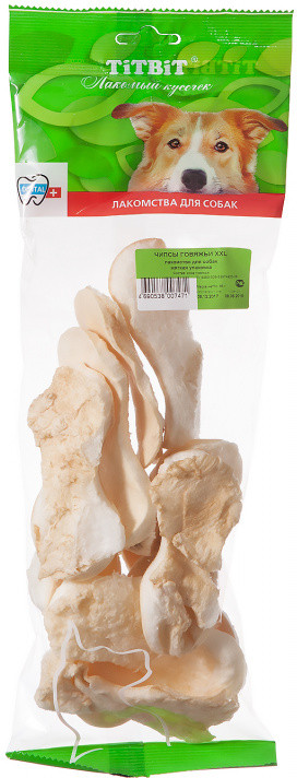 Чипсы говяжьи XXL для собак | Лакомый кусочек | TiTBiT
