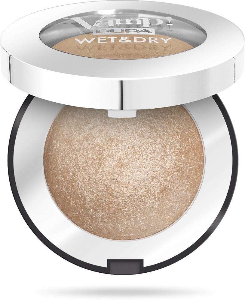 Тени для век «Wet & Dry», оттенок 100 Шампанское золото | Vamp! | Pupa