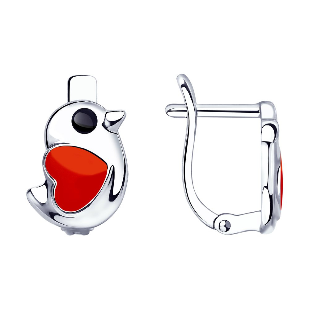 Серьги из серебра с эмалью | SOKOLOV