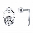 Серьги из серебра с фианитами