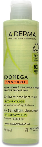 Гель детский для волос и тела очищающий | Exomega control | A-derma
