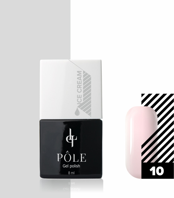 Гель-лак для ногтей «Ice Cream», оттенок 10 Йогуртовая клубника | Pole