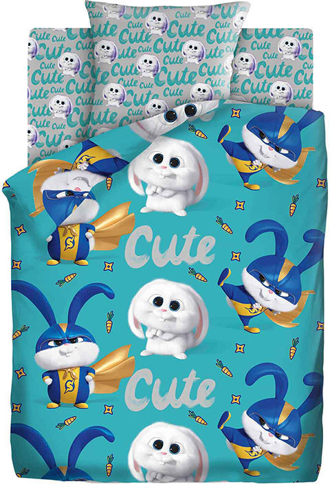 Комплект постельного белья «Снежок» (1,5-спальный, поплин, 1 наволочка 50×70) | Тайная жизнь домашних животных | Непоседа