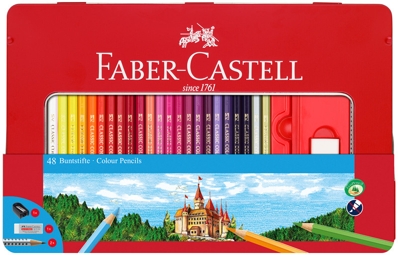 Карандаши цветные с ластиком и точилкой | Faber-Castell