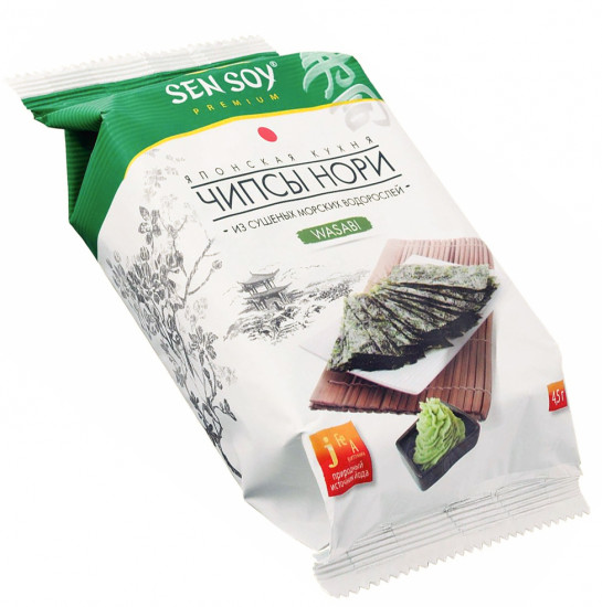 Чипсы нори из морской водоросли Васаби