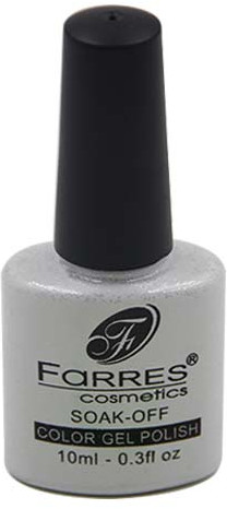 Гель-лак для ногтей, оттенок 024 Белый с блестками | Color Gel Polish | Farres