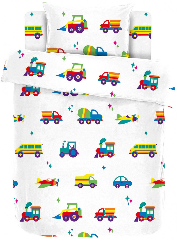 Комплект постельного белья «Машинки» (ясли, бязь, 1 наволочка 40×60) | Kids | Mona Liza