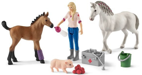 Игровой набор «Кобыла и жеребенок у врача» | Horse Club | Schleich