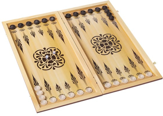 Нарды большие с цветным рисунком, в ассортименте