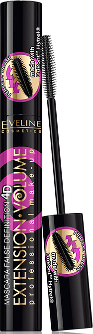 Тушь для ресниц «Professional make-up false definition & Deep carbon black» | Extension volume | Eveline Cosmetics