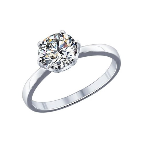 Кольцо из серебра с фианитом | SOKOLOV