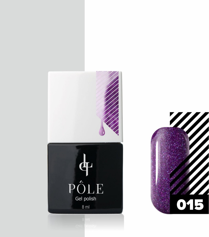 Гель-лак для ногтей, оттенок 015 Пурпурный шелк | Pole