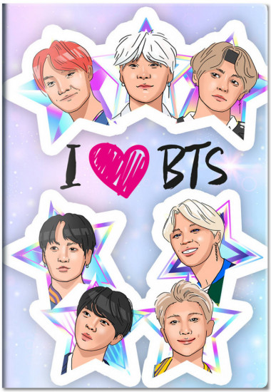 Обложка на паспорт «I love BTS»