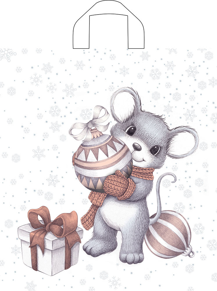 Пакет «Мышка с шариком» | Новогоднее ассорти | ТикоПластик