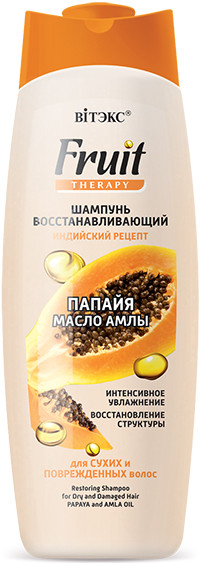 Шампунь для сухих и поврежденных волос восстанавливающий «Папайя и масло амлы» | Fruit Therapy | Вiтэкс