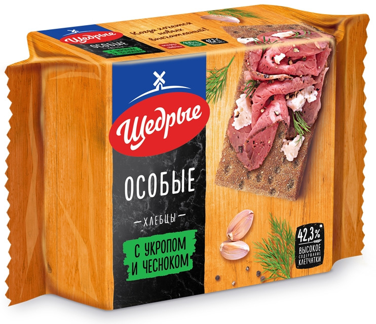 Хлебцы ржано-пшеничные особые с укропом и чесноком | Щедрые