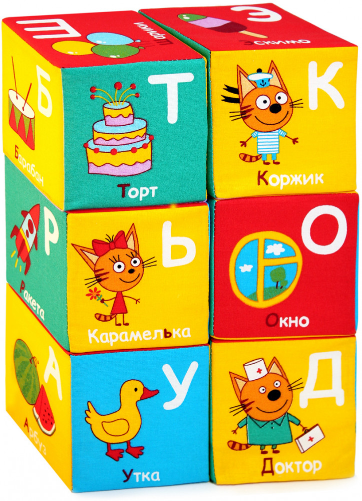 Набор кубиков «Алфавит» | Три кота | Мякиши