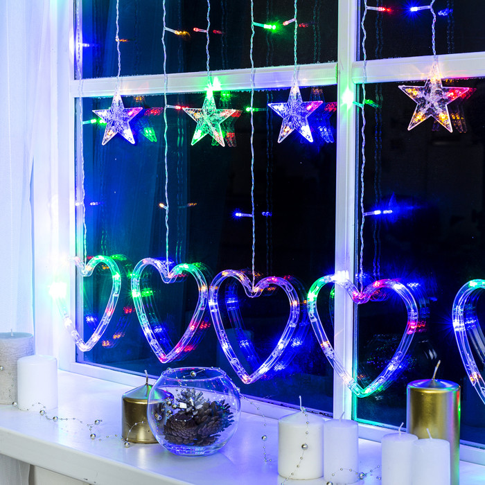 Гирлянда-бахрома «Сердце» | Luazon Lighting