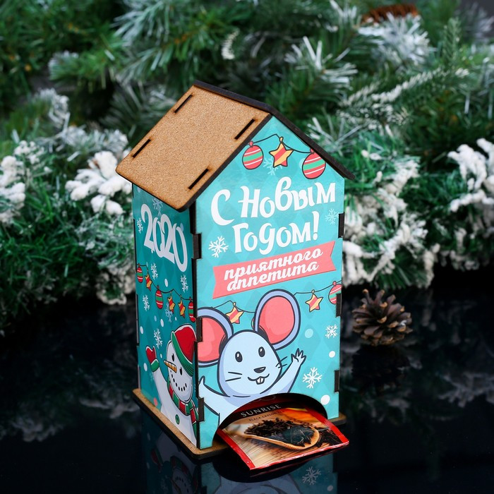 Домик чайный «Мышонок и снеговик»