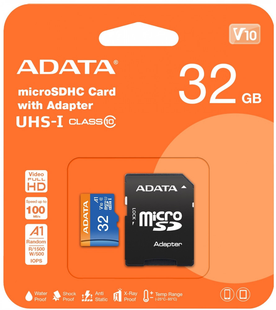 Карта памяти с SD-адаптером microSD | Premier | Adata