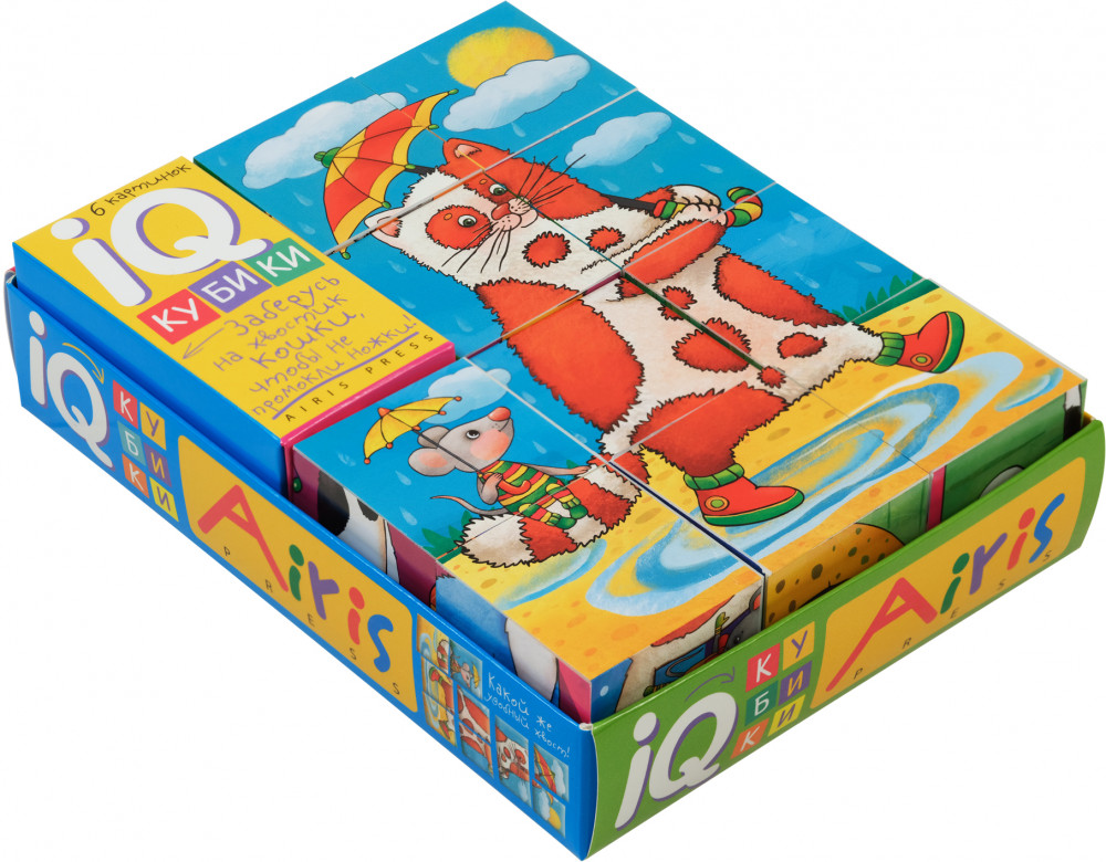 Кубики умные в поддончике «Весёлые котики» | IQ Кубики