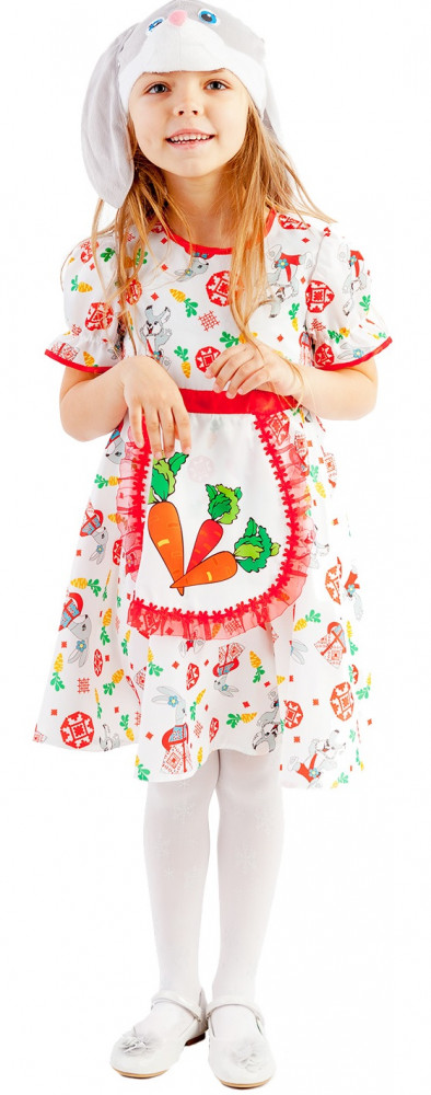 Костюм карнавальный для девочек «Зайка Лена» | Русские сказки | Пуговка