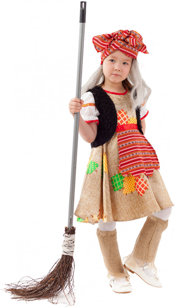 Костюм карнавальный для девочек «Баба Яга» | Русские сказки | Пуговка