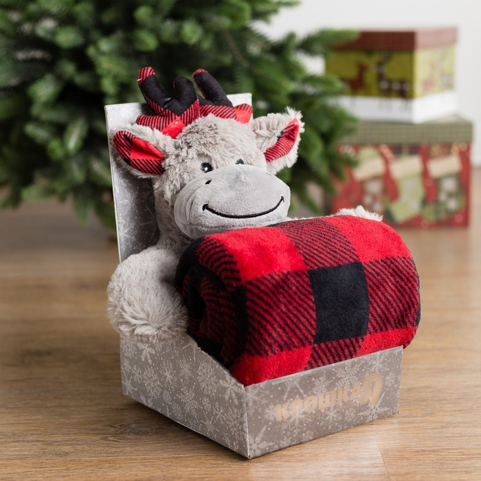 Плед с игрушкой «Новогодний олень» | Крошка Я