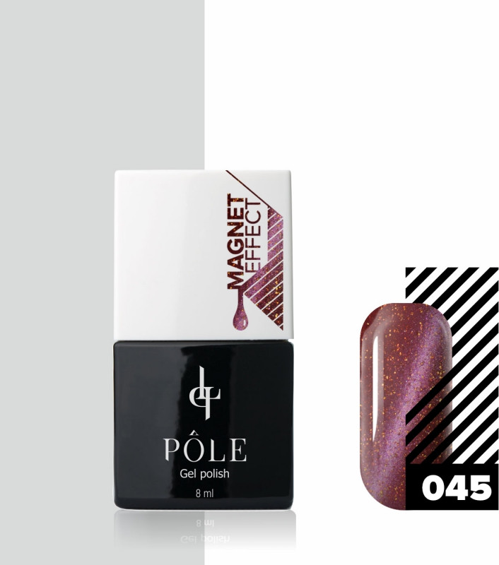Гель-лак для ногтей «Кошачий глаз», оттенок 45 Розовая метель | Pole