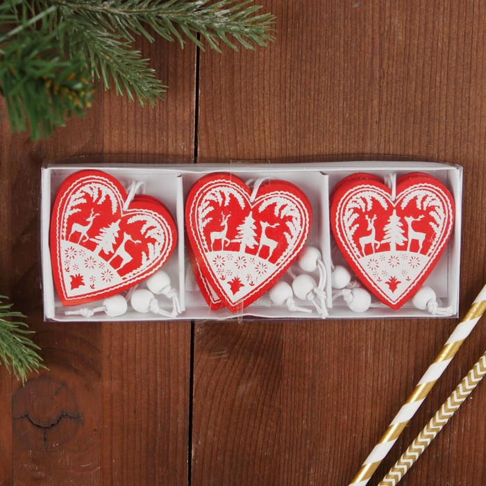 Набор подвесок «Сердечки» | Новый год