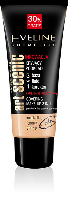 Крем тональный для лица 3 в 1, оттенок Пастельный | Art Scenic | Eveline Cosmetics