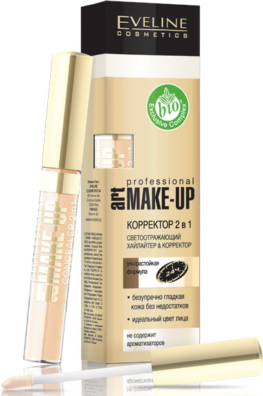 Корректор с апликатором для лица 2 в 1, оттенок Light | Art Professional Make-Up | Eveline Cosmetics