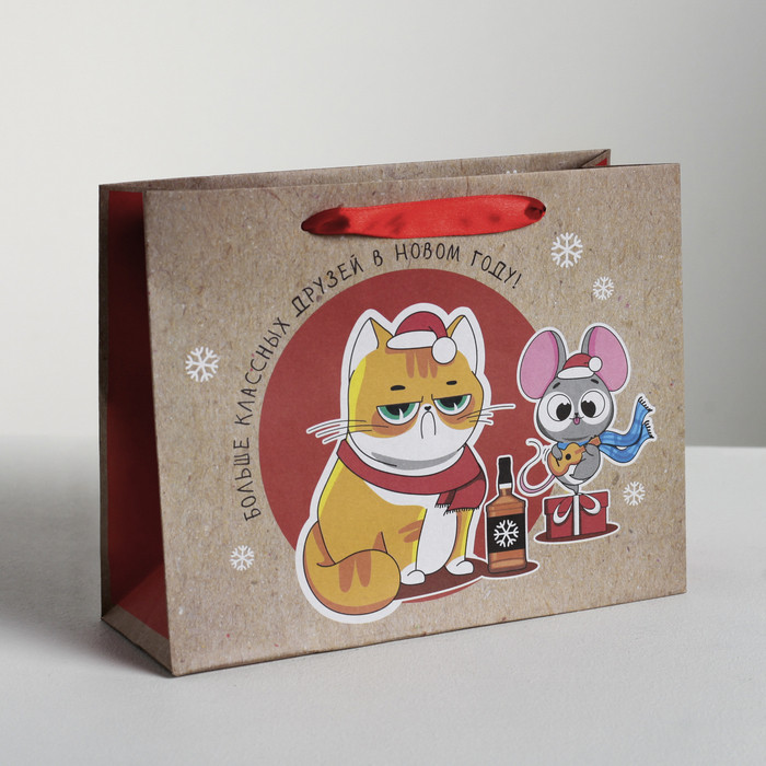 Пакет крафтовый «Больше классных друзей» | Безудержное веселье | Дарите Счастье