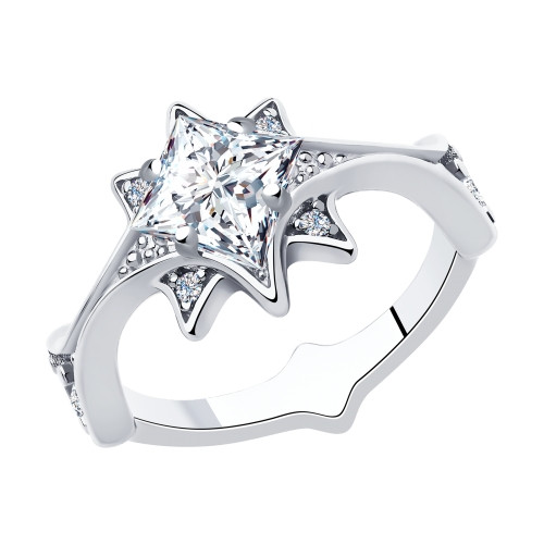 Кольцо из серебра с фианитами | SOKOLOV