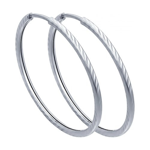 Серьги конго из серебра с алмазной гранью | SOKOLOV