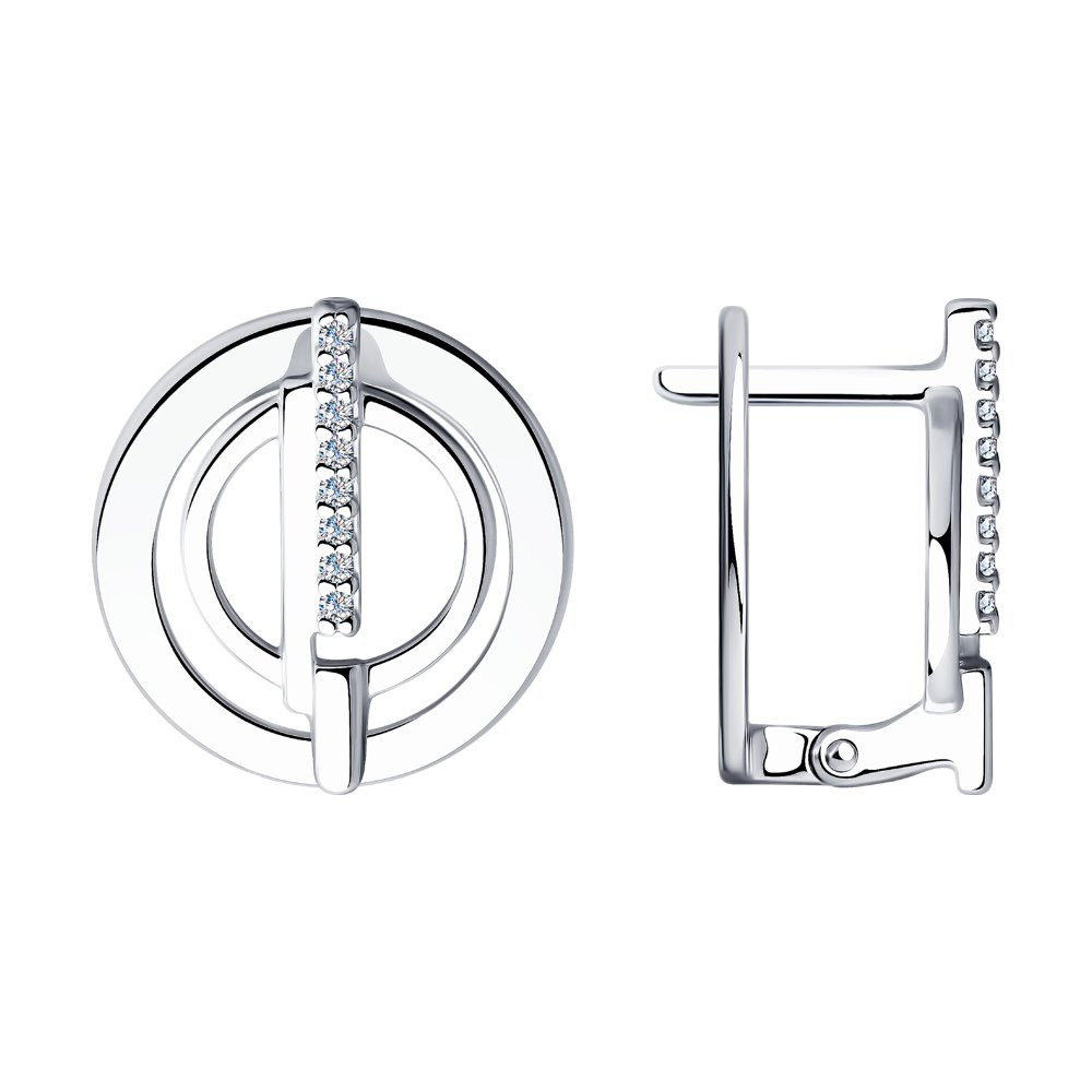 Серьги из серебра с фианитами | SOKOLOV