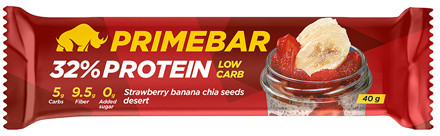 Батончик протеиновый со вкусом клубнично-бананового десерта с семенами чиа | Primebar | PRIMEKRAFT