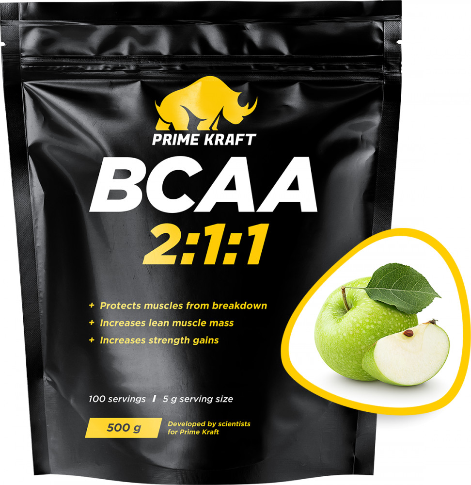 Комплекс аминокислот BCAA 2:1:1 со вкусом зеленого яблока | PRIMEKRAFT