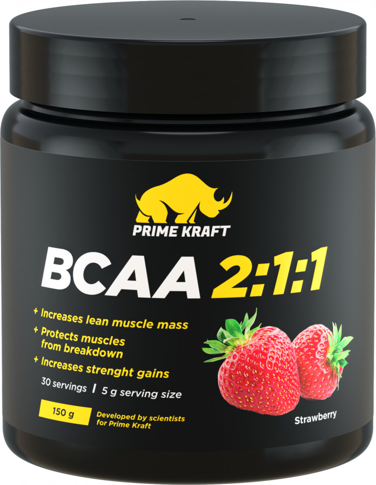 Комплекс аминокислот BCAA 2:1:1 со вкусом клубники | PRIMEKRAFT