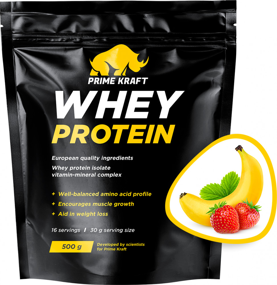 Протеин сывороточный со вкусом клубники и банана | Whey | PRIMEKRAFT