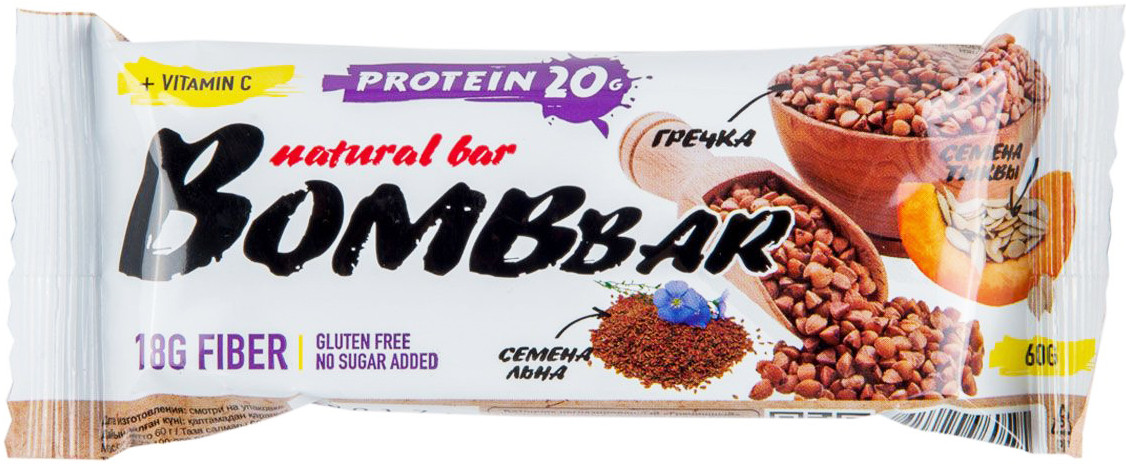 Батончик протеиновый с семенами тыквы и льна | Bombbar