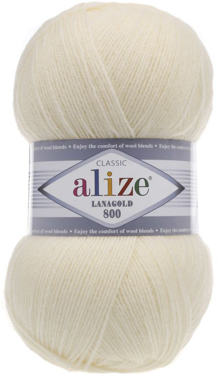 Пряжа для вязания «Lanagold 800», 01 Кремовый | Lanagold | Alize