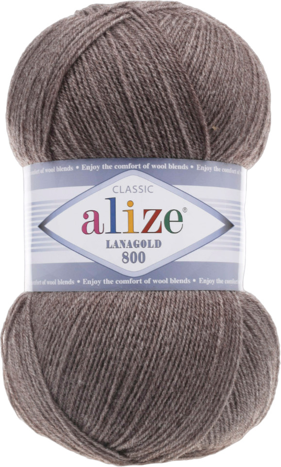 Пряжа для вязания «Lanagold 800», 240 Светло-коричневый меланж | Lanagold | Alize
