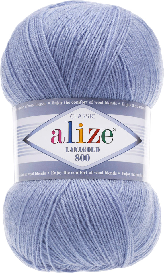 Пряжа для вязания «Lanagold 800», 40 Голубой | Lanagold | Alize