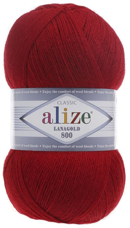 Пряжа для вязания «Lanagold 800», 56 Красный | Lanagold | Alize