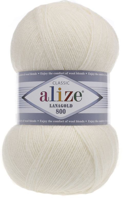 Пряжа для вязания «Lanagold 800», 62 Молочный | Lanagold | Alize