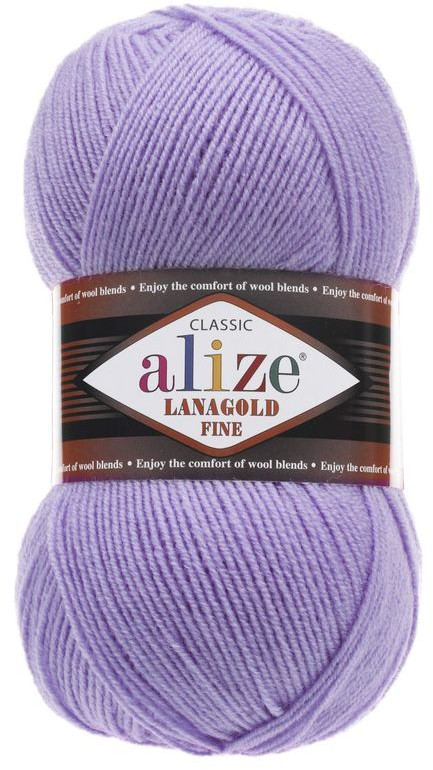 Пряжа для вязания «Lanagold fine», 166 Сиреневый | Lanagold | Alize