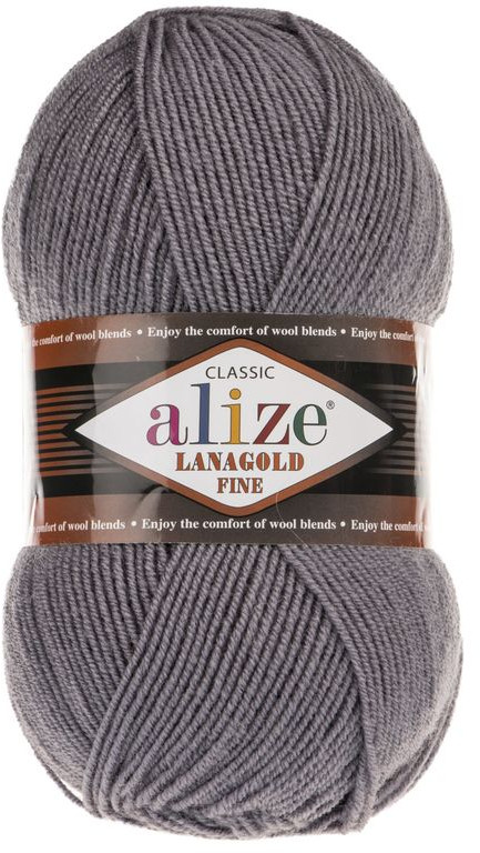 Пряжа для вязания «Lanagold fine», 348 Темно-серый | Lanagold | Alize