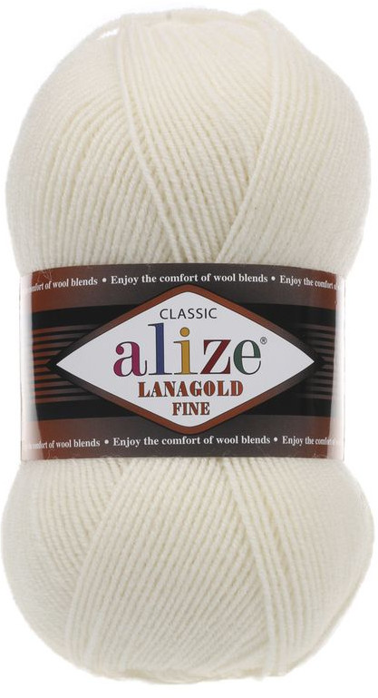 Пряжа для вязания «Lanagold fine», 62 Молочный | Lanagold | Alize